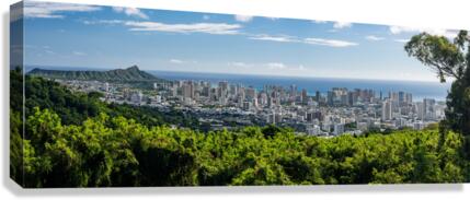 Panorama of Waikiki and Honolulu  Canvas Print