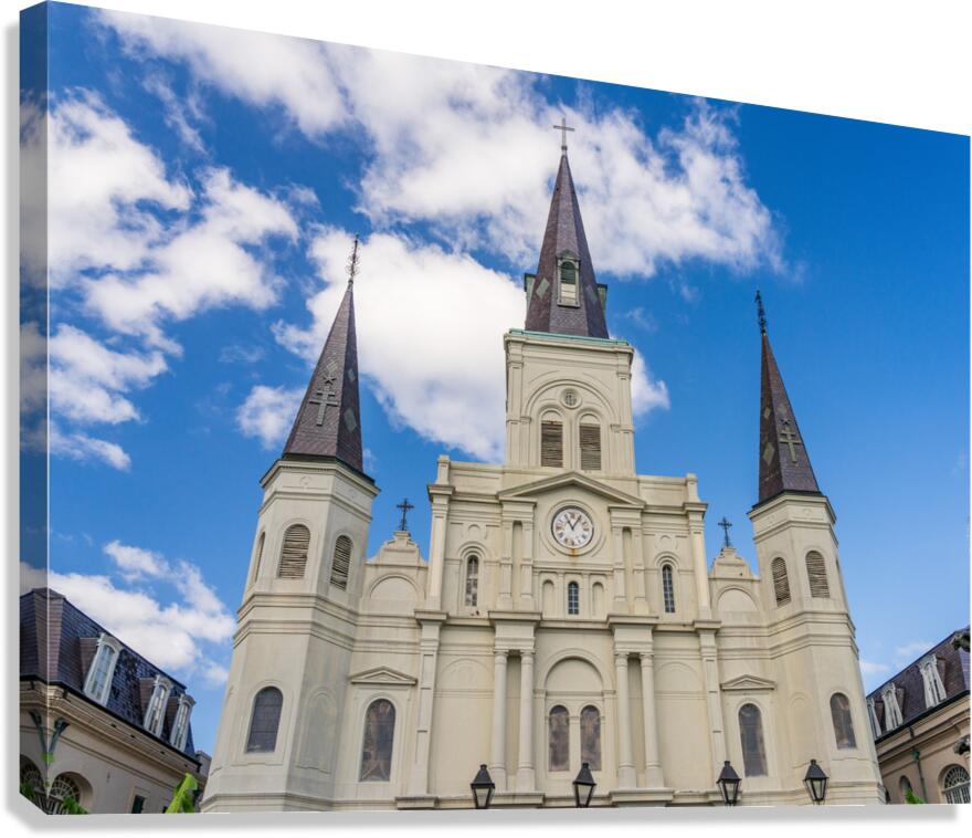 Facade of Cathedral Basilica of Saint Louis in New Orleans LA  Canvas Print