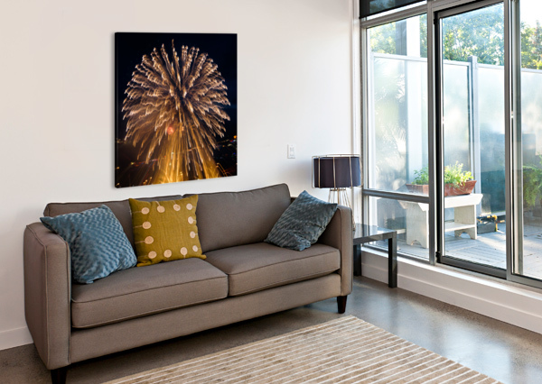 ABSTRACT FIREWORKS OVER PITTSBURGH STEVE HEAP  Canvas Print