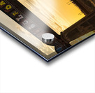 Bridges behind the railroad bridge in Austin at sunset Acrylic print