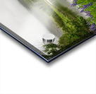 Peaceful scene in Seydisfjordur of river flowing from misty moun Acrylic print