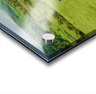 Pair of old hiking boots turned into plant pots with hill walkin Acrylic print