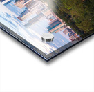 Aerial view of the Austin skyline at sunset over Barton Springs. Acrylic print