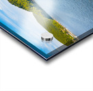 Speedboat on Cheat Lake on a summer evening with boats docked in Acrylic print