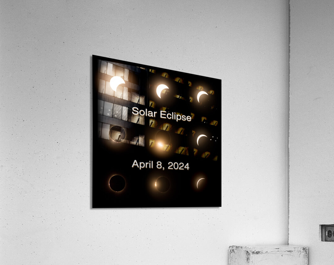 Composite of the stages of 2024 solar eclipse Acrylic Print
