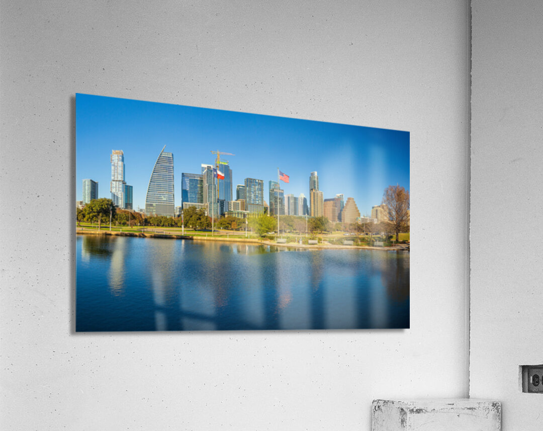 Cityscape of apartments and offices  in downtown Austin Texas Impression acrylique