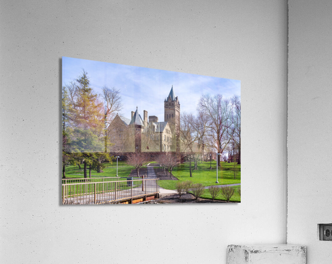 Facade of iconic University Hall at Ohio Wesleyan University Acrylic Print
