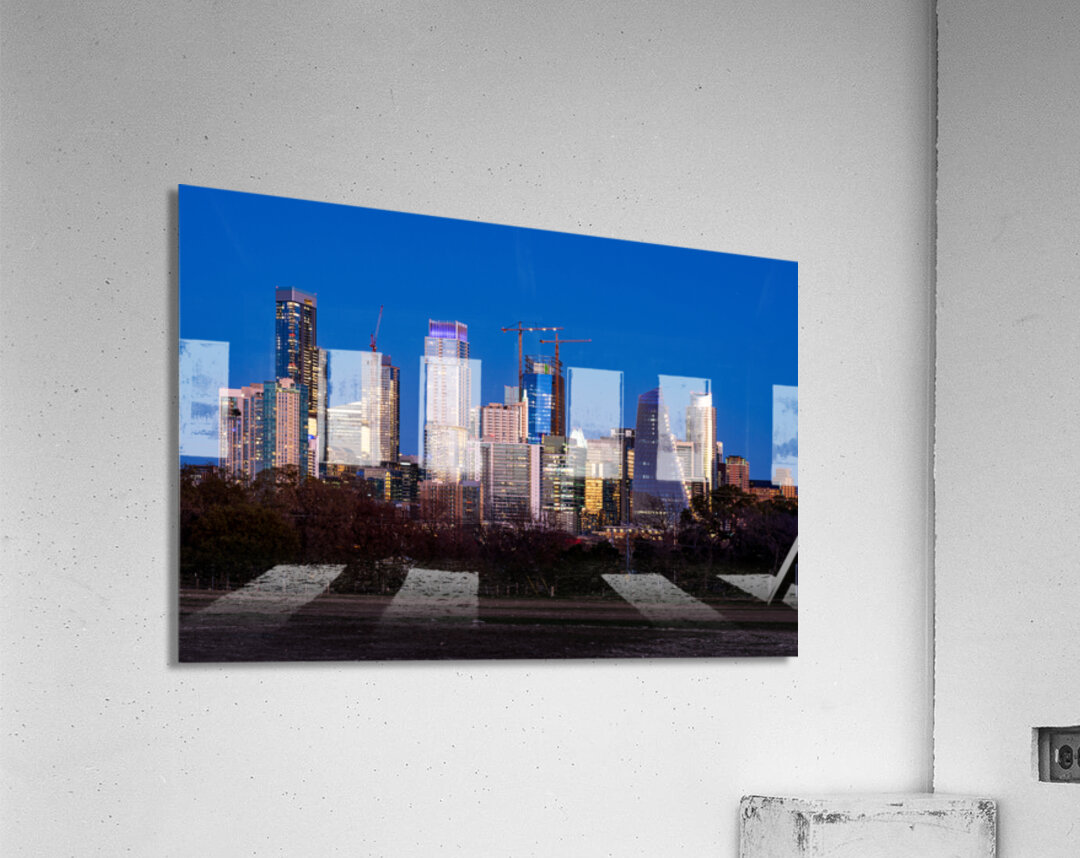 Night cityscape of downtown Austin from the west in Zilker park  Acrylic Print