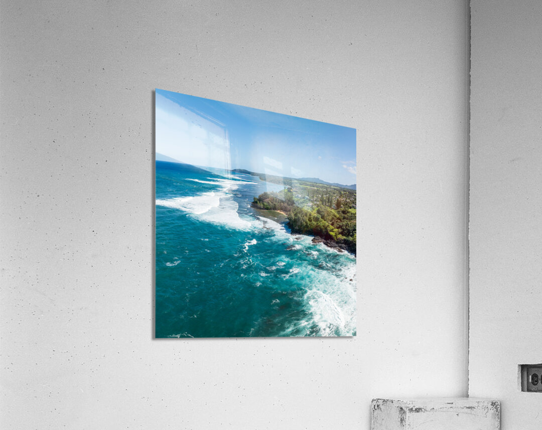 Aerial view of Princeville and Sealodge beach Acrylic Print