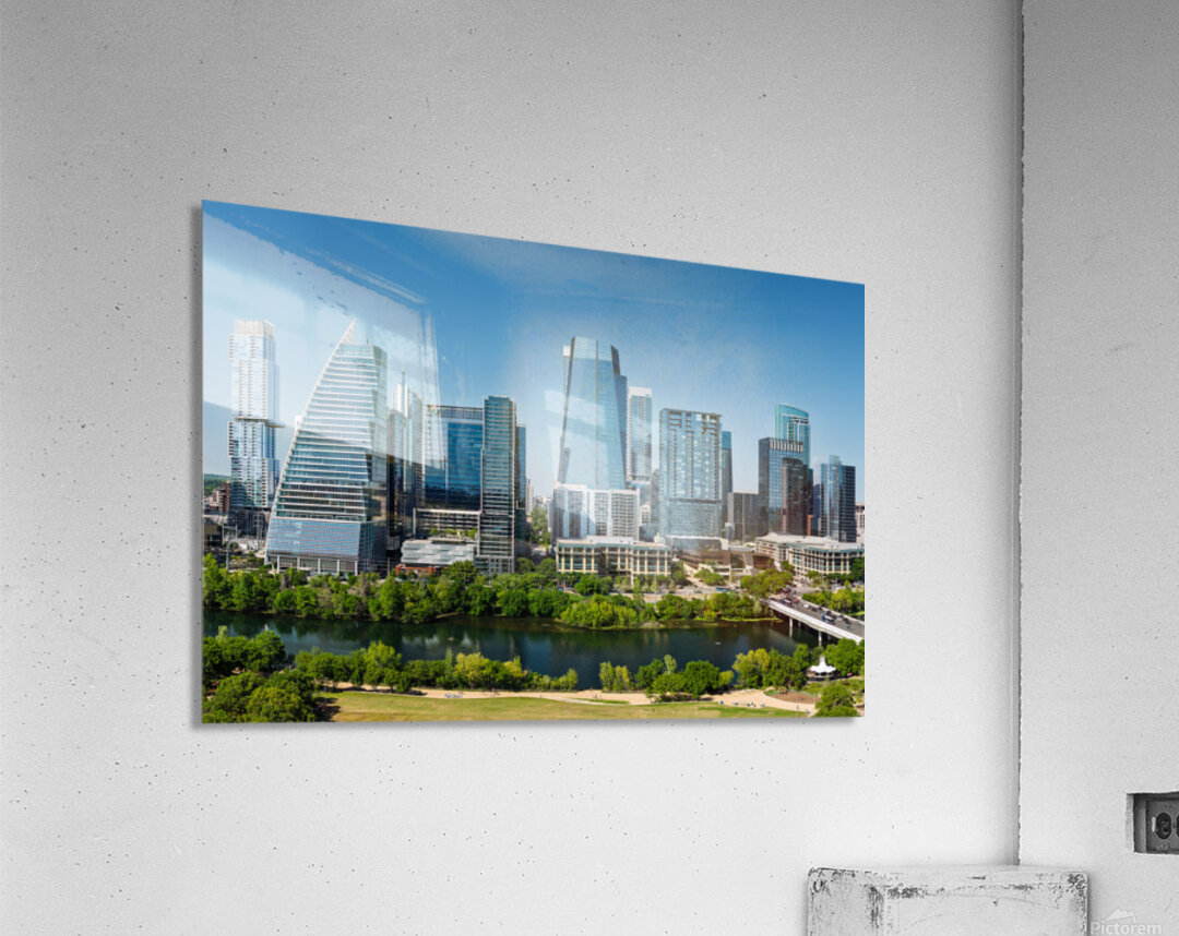 Aerial city skyline of Austin Texas in spring 2025 from park Impression acrylique