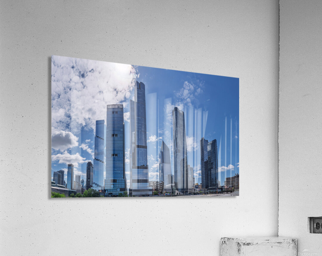View of Hudson Yards buildings across the subway station platfor Acrylic Print