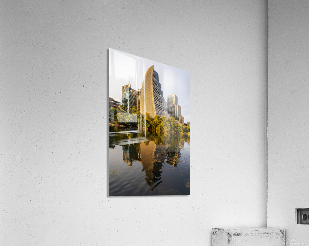 Sail building in the city skyline of Austin Texas in summer 2025 Acrylic Print