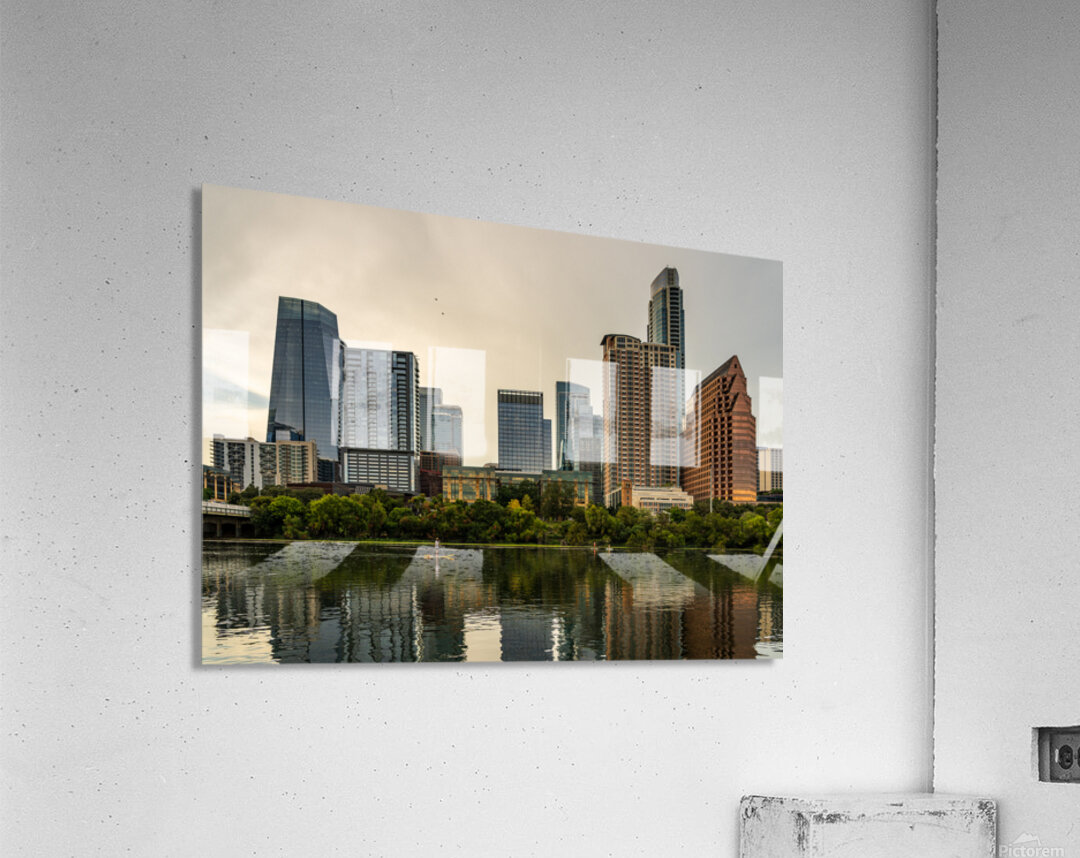 Water level view of the city skyline of Austin Texas in summer 2 Acrylic Print