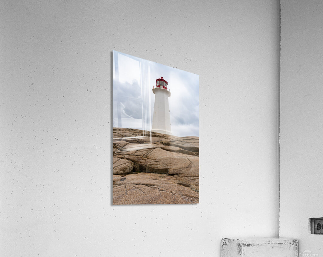Famous Peggys Cove lightouse near Halifax in Nova Scotia Canada Acrylic Print
