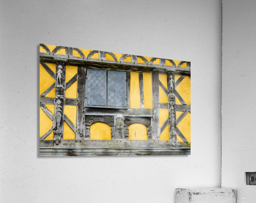 Detail of framing around a window of 13th Century fortified mano Acrylic Print