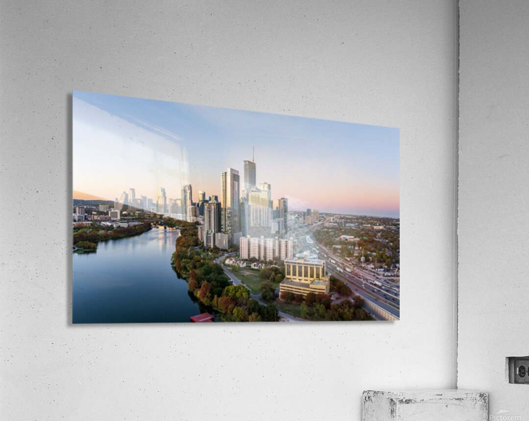 Broad panorama aerial view of downtown Austin Skyline  Acrylic Print