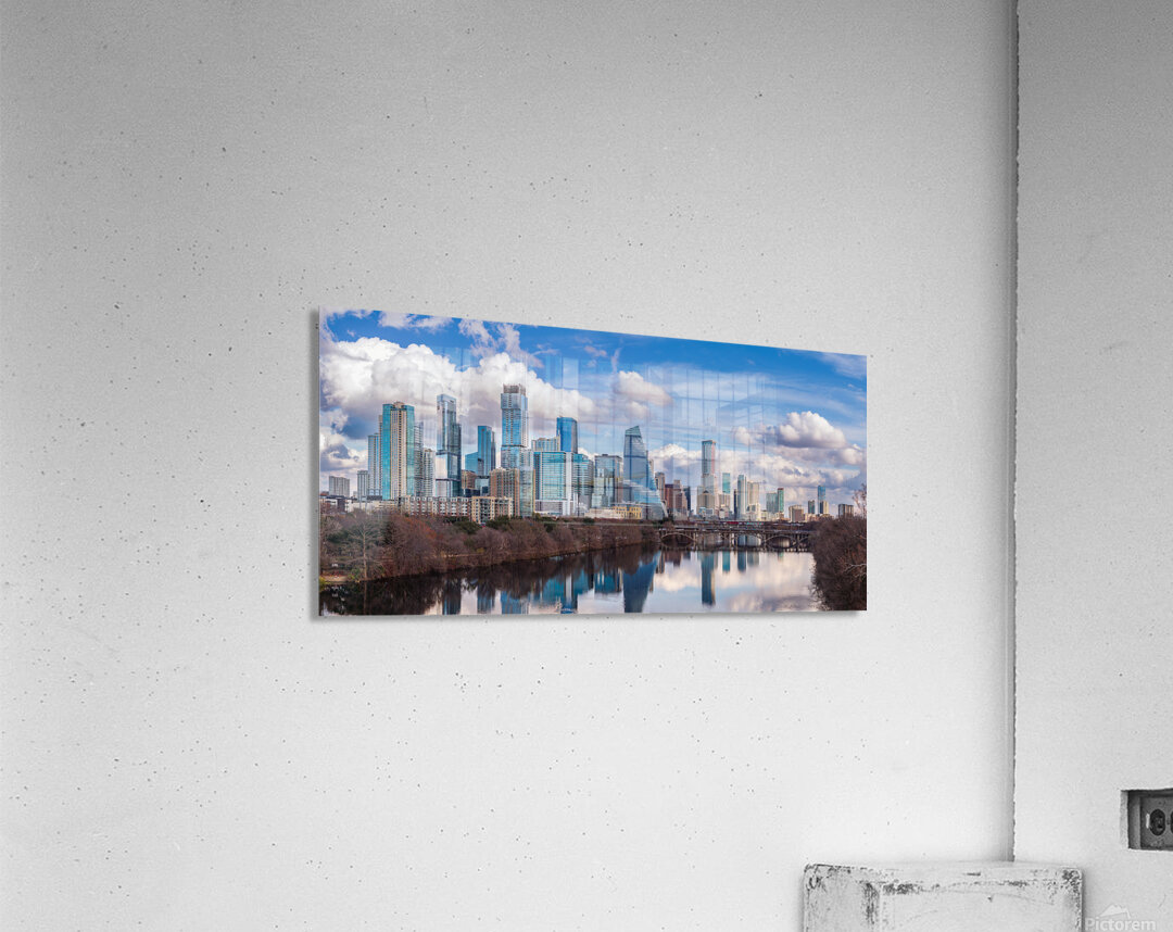 Panoramic Photography of Austin Skyline with New Skyscraper Refl Impression acrylique