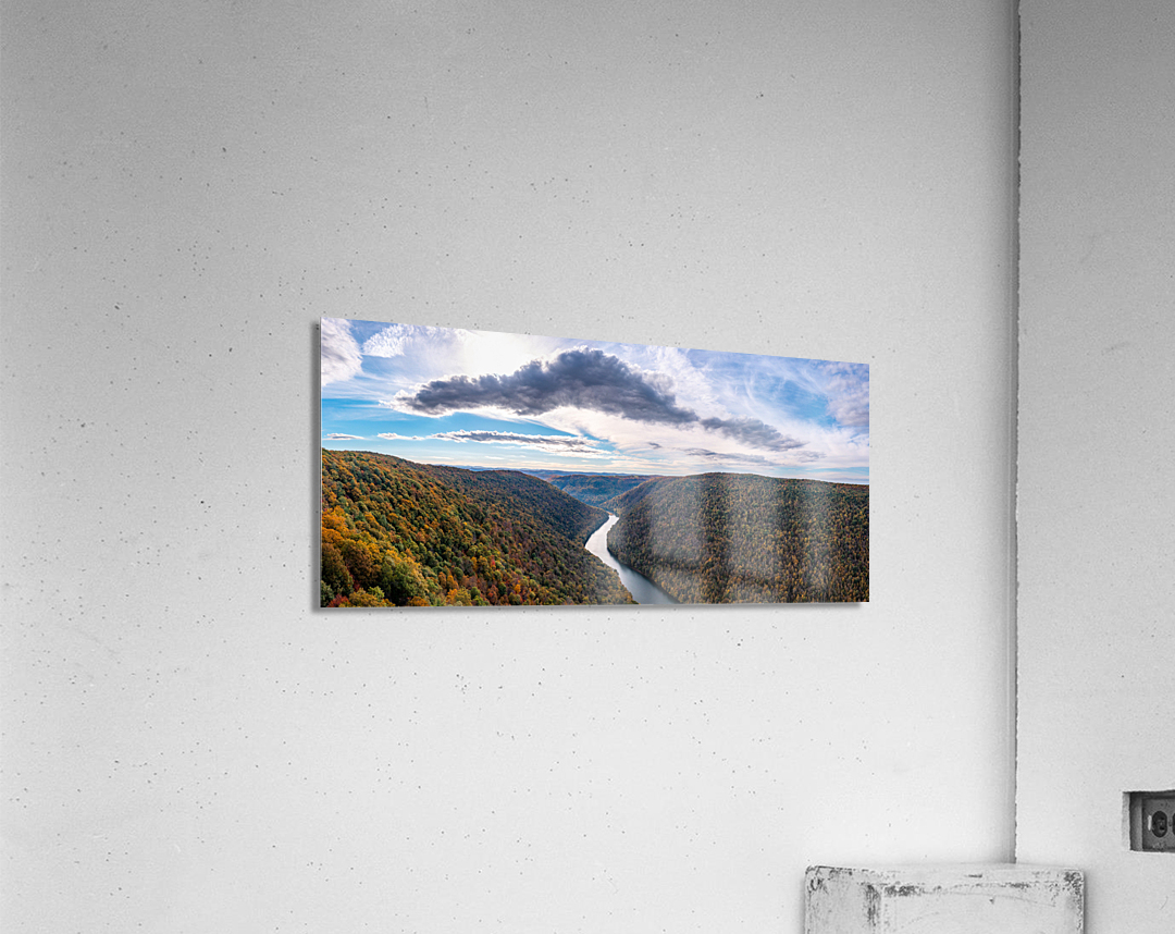  Wide panorama of Cheat River valley in West Virginia with fall colors Acrylic Print