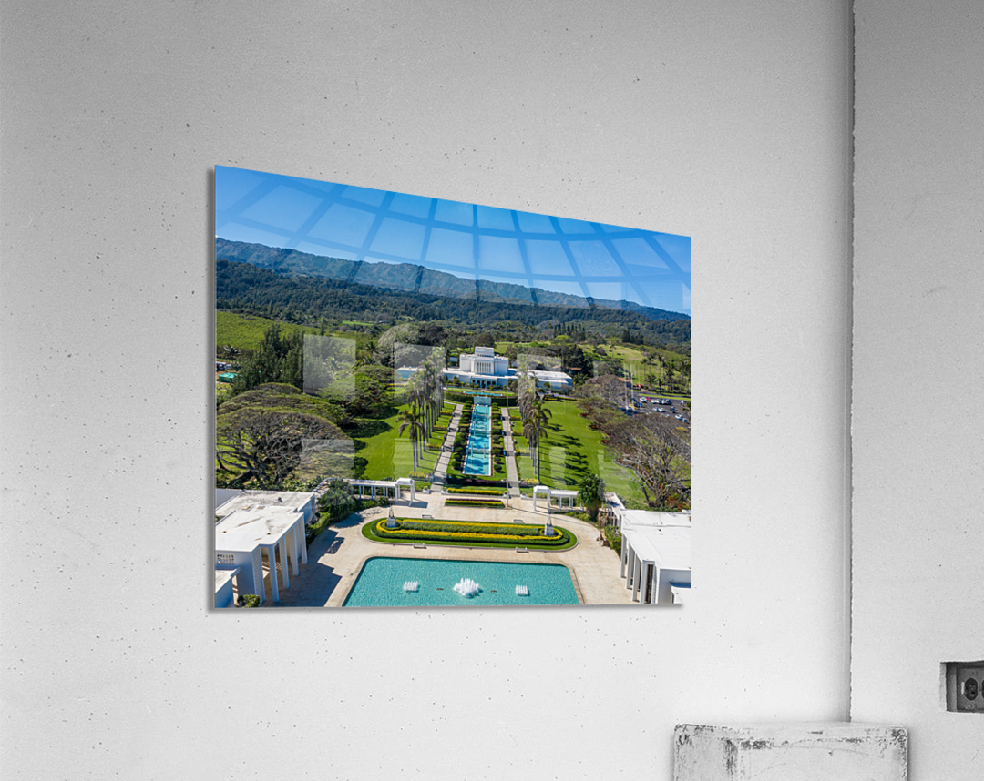 Aerial view of the Laie Hawaii Temple on Oahu Acrylic Print