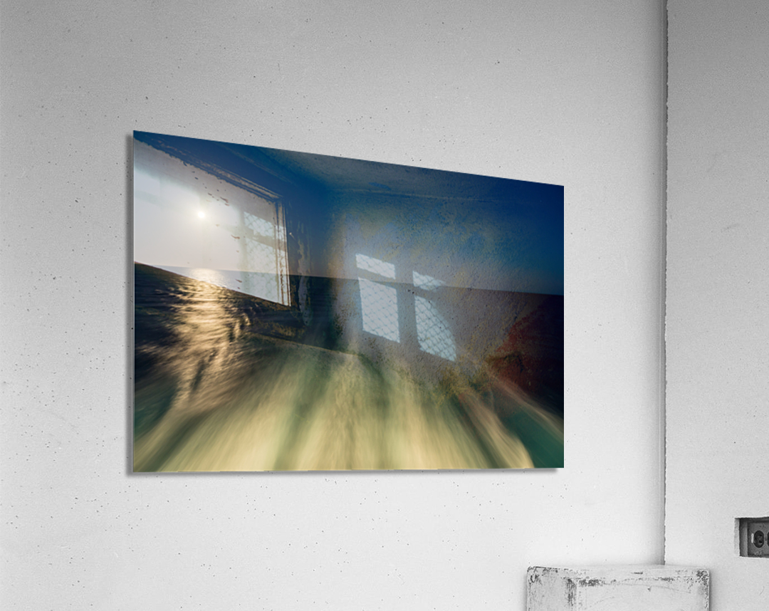 Moon over the wake of cruise ship travelling at speed Acrylic Print