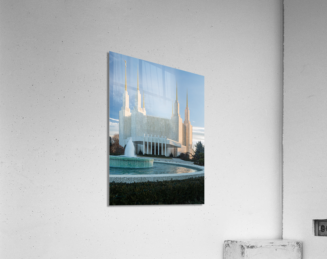 Mormon temple in Washington DC in late winter Acrylic Print