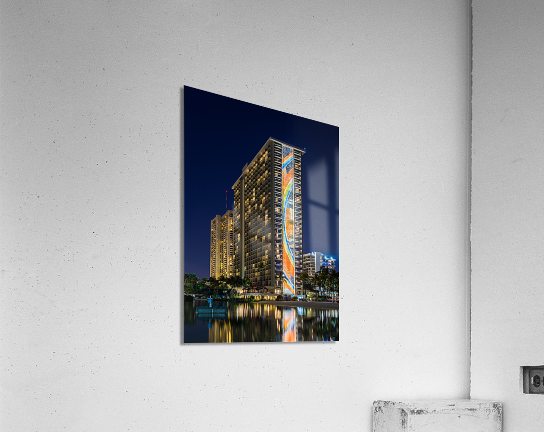 Newly restored tiling mural on Rainbow Tower Acrylic Print