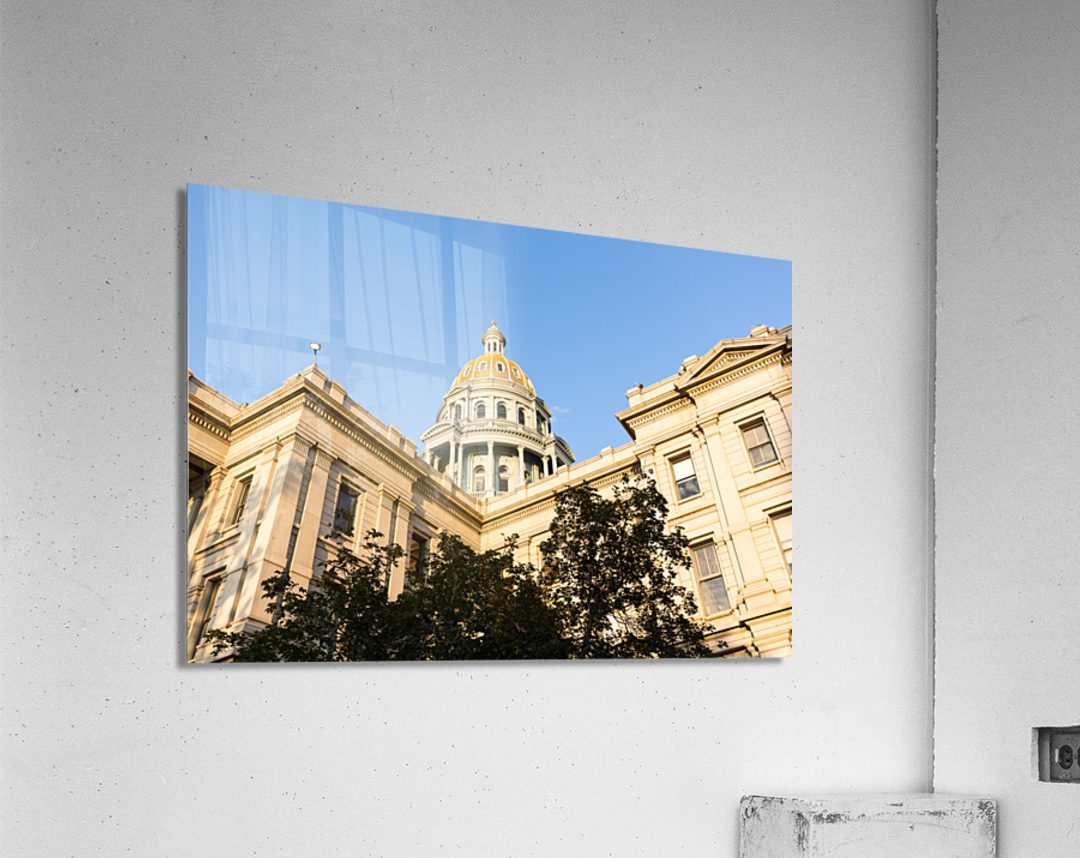 Gold covered dome of State Capitol Denver  Acrylic Print 