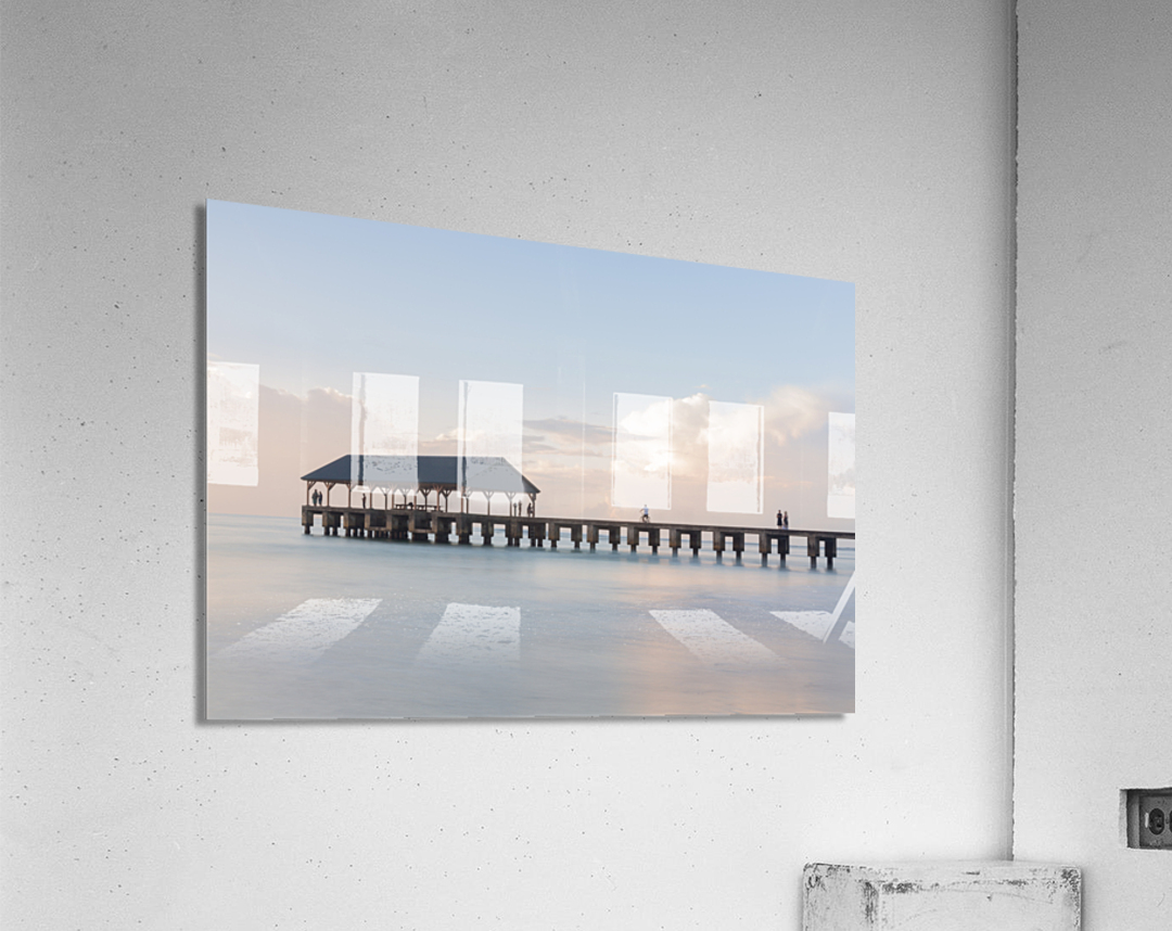 Sunrise over Hanalei Pier Kauai Hawaii Acrylic Print