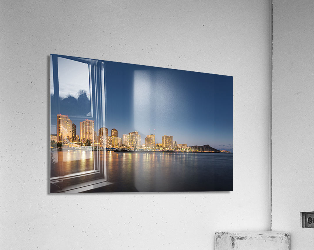 Panorama of Waikiki Honolulu Hawaii Acrylic Print