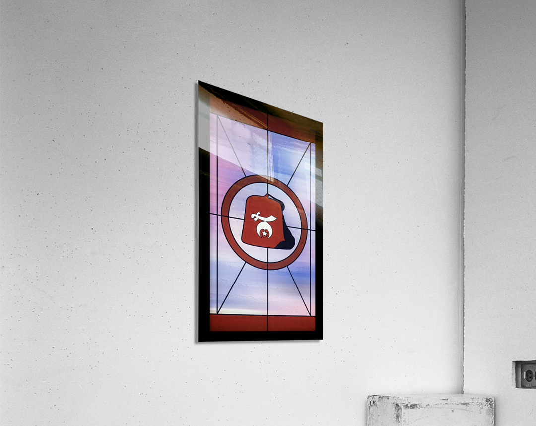 Stained glass window for the order of the Shriners Acrylic Print