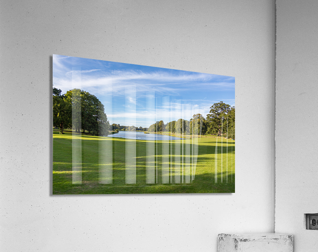 English lawn running down to lake Acrylic Print