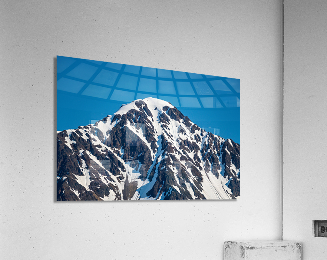 Peak of mountain overlooking Seward in Alaska Acrylic Print