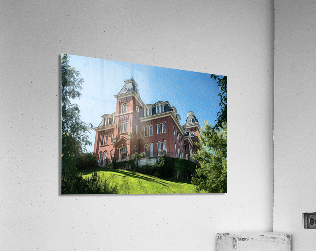Pencil sketch of Woodburn Hall at WVU in Morgantown Acrylic Print
