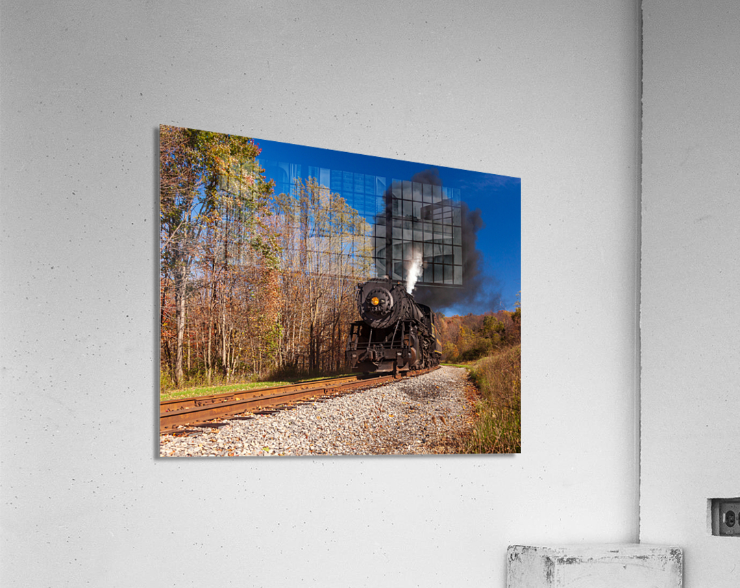 WMRR Steam train powers along railway  Acrylic Print 
