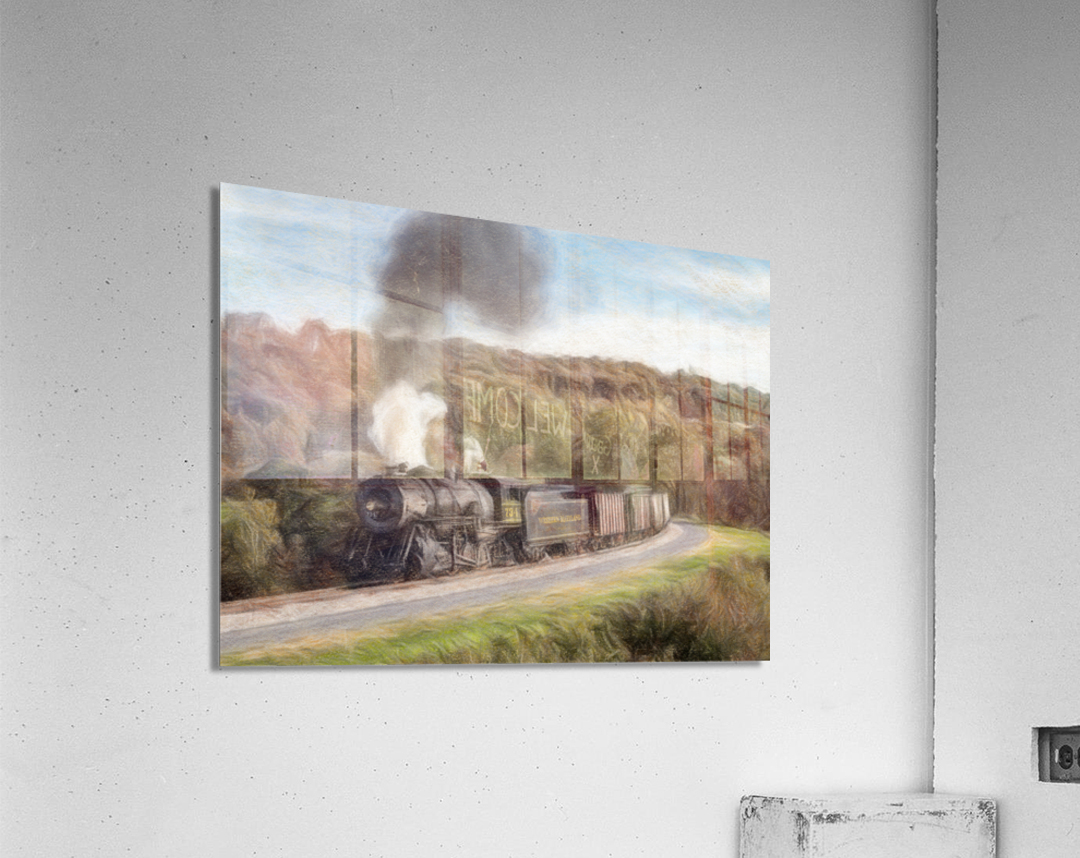 WMSR Steam train powers along railway  Acrylic Print 