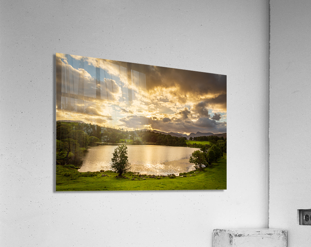 Sunset at Loughrigg Tarn in Lake District Acrylic Print