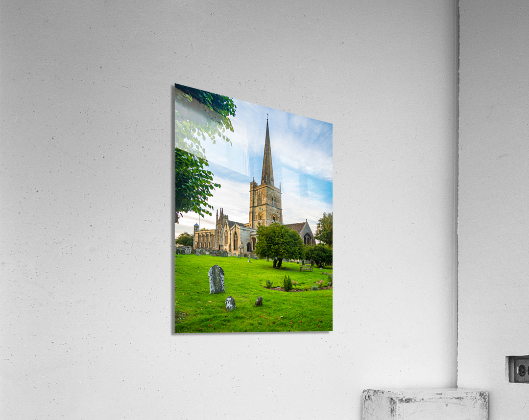 Church and graveyard in Burford in Cotswolds Acrylic Print