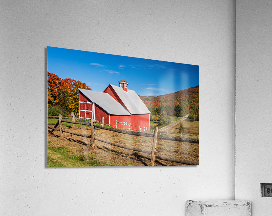 Grandview Farm barn with fall colors in Vermont  Acrylic Print 