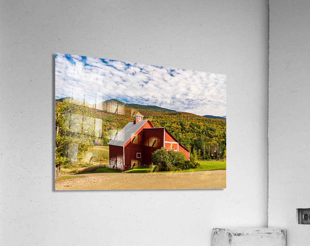 Grandview Farm barn with fall colors in Vermont Acrylic Print