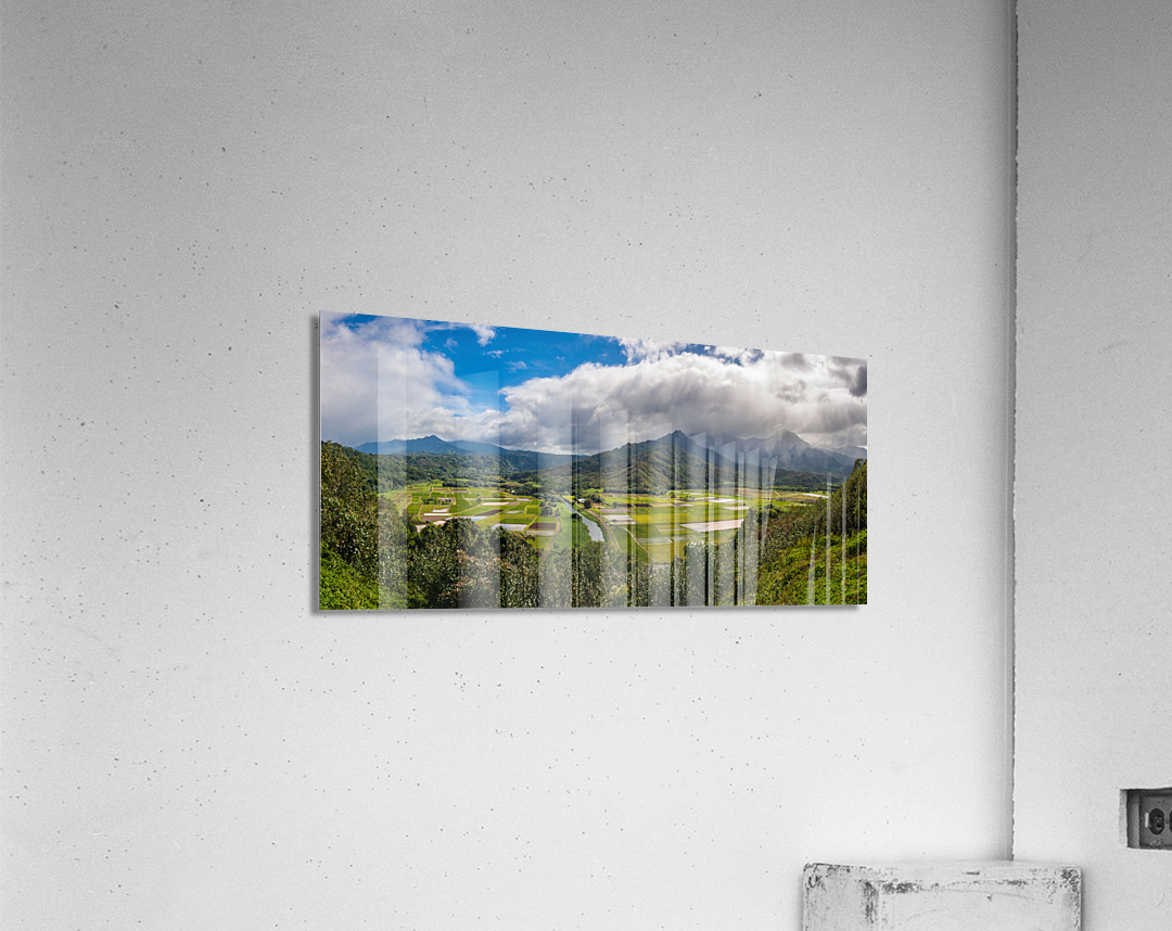 Panorama of Hanalei Valley on Kauai Acrylic Print