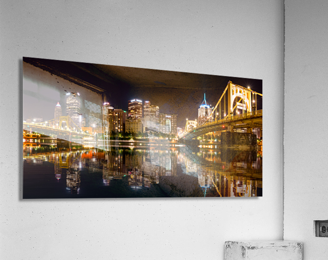 City Skyline of Pittsburgh at night Acrylic Print