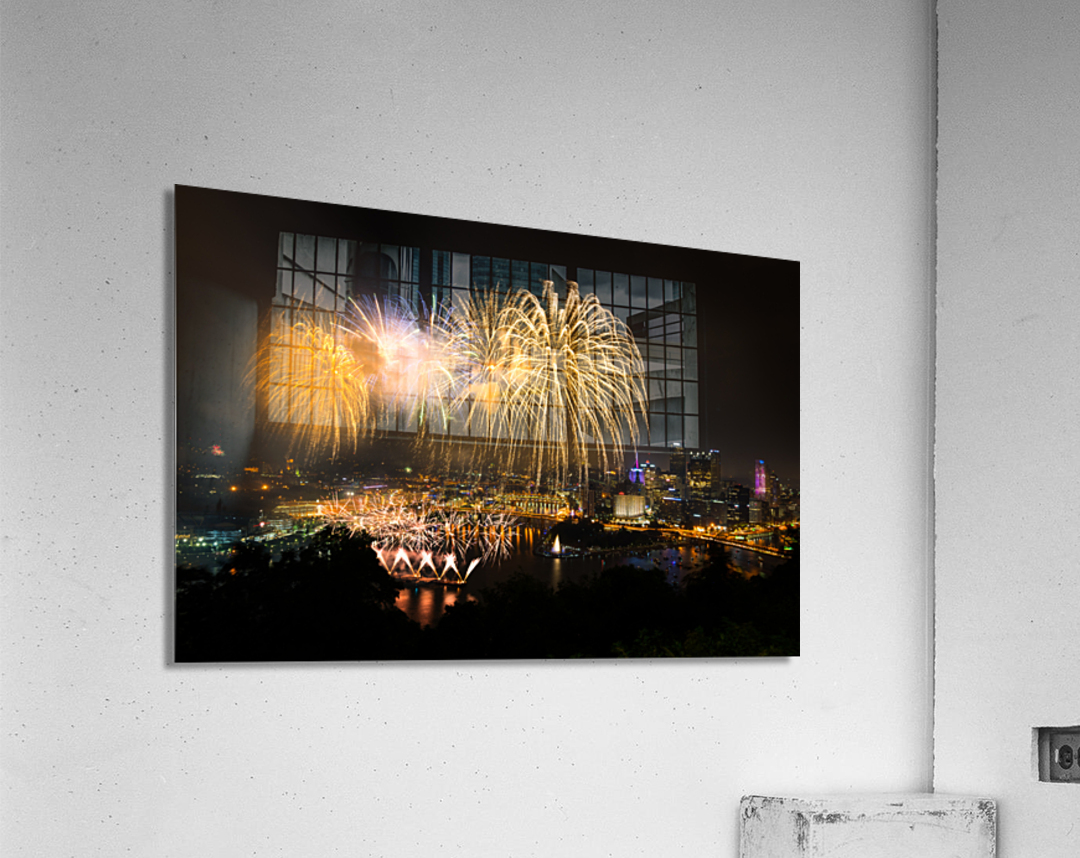 Fireworks over Pittsburgh for Independence Day  Acrylic Print 