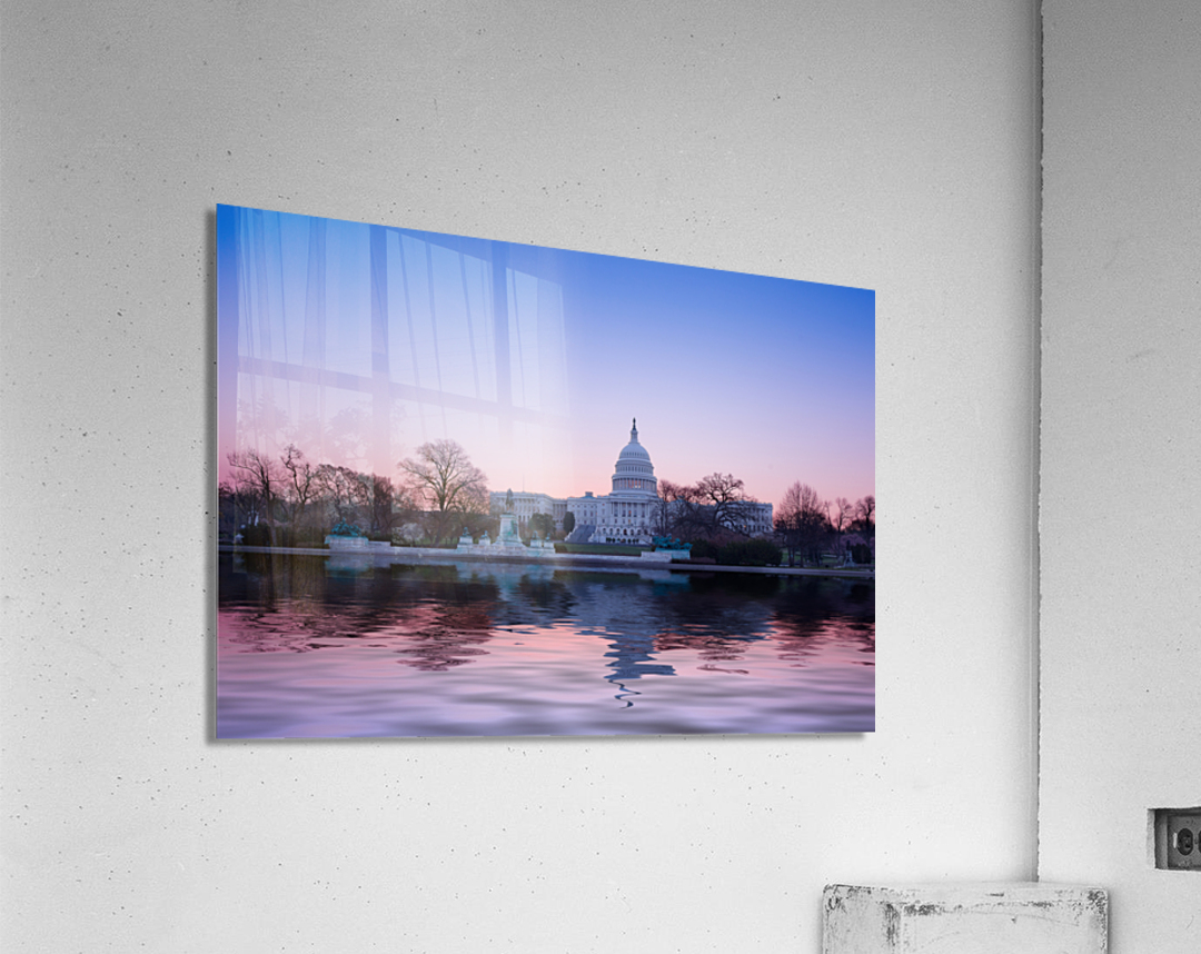 Sunrise behind the dome of the Capitol in DC Acrylic Print