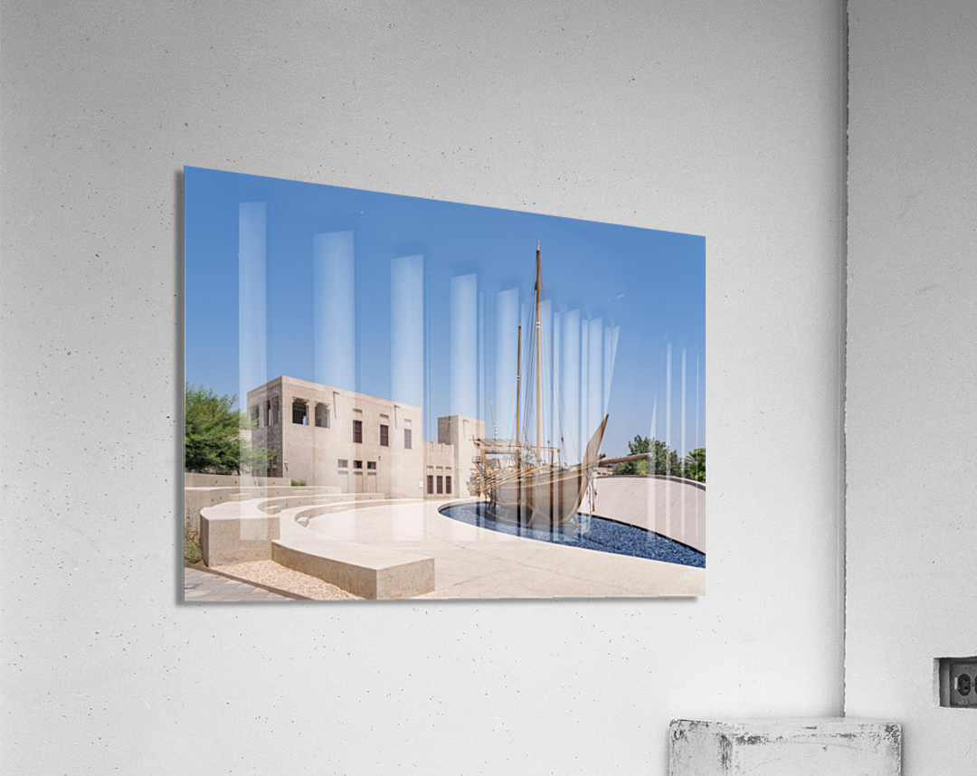 Dhow in Al Shindagha district and museum in Dubai Acrylic Print
