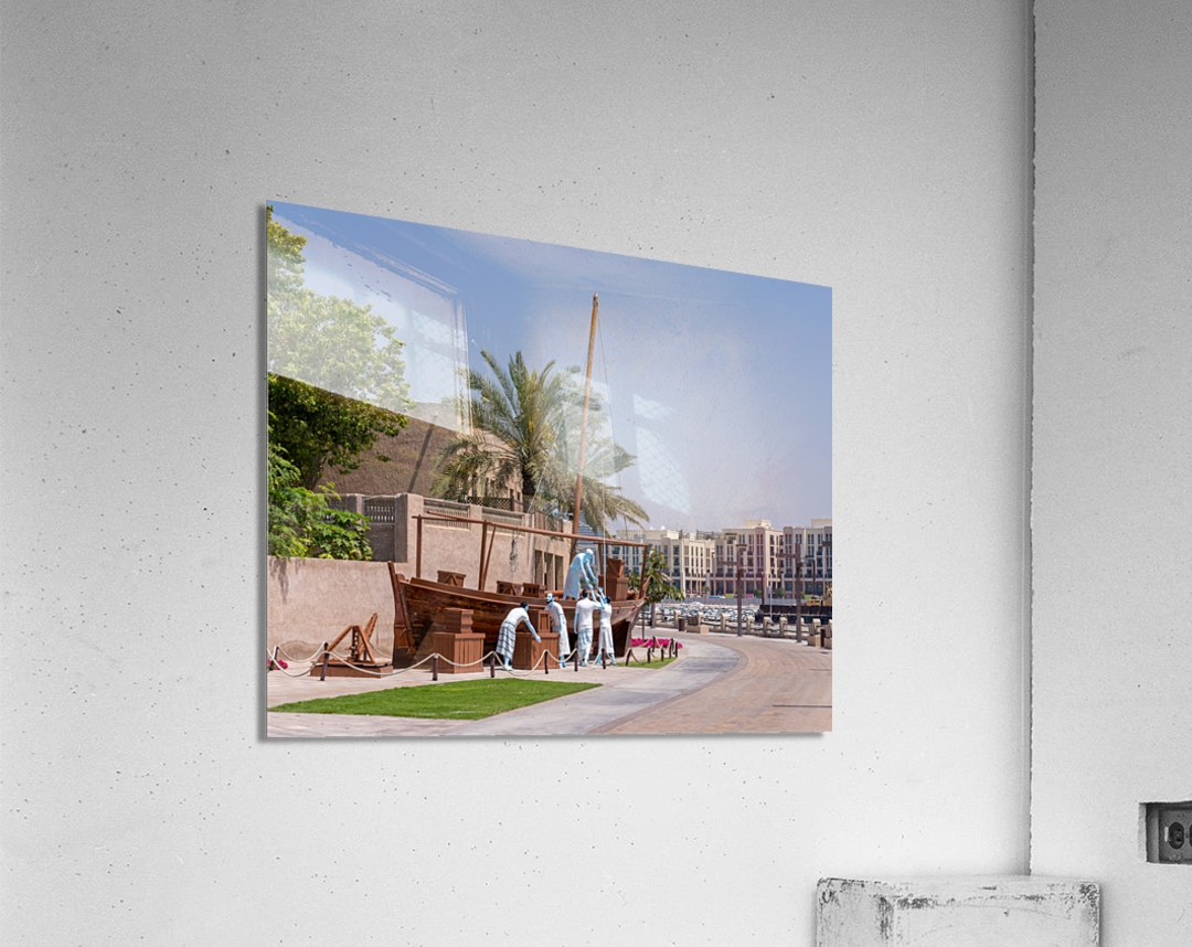 Dhow in Al Shindagha district and museum in Dubai Acrylic Print
