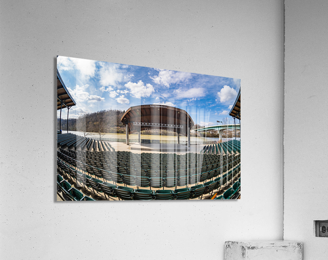 Fisheye lens view of Ruby Amphitheater in Morgantown WV Acrylic Print