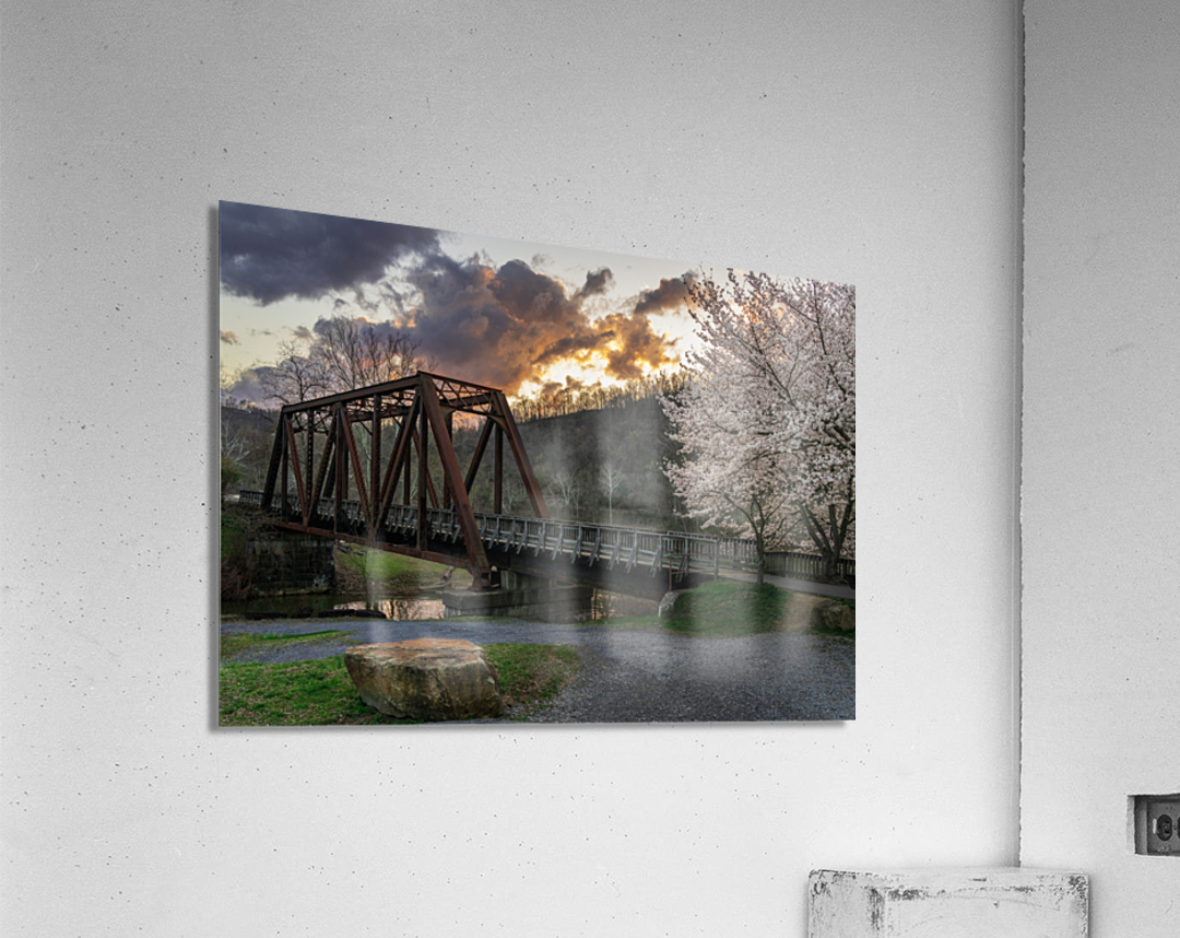 Steel girder bridge carries the bike walking trail over Deckers  Acrylic Print