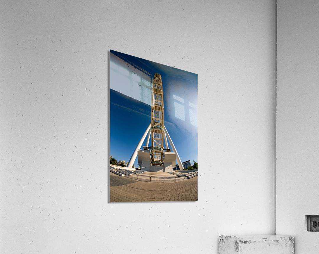 Fisheye view of Ain Dubai observation wheel on Bluewaters Island Acrylic Print
