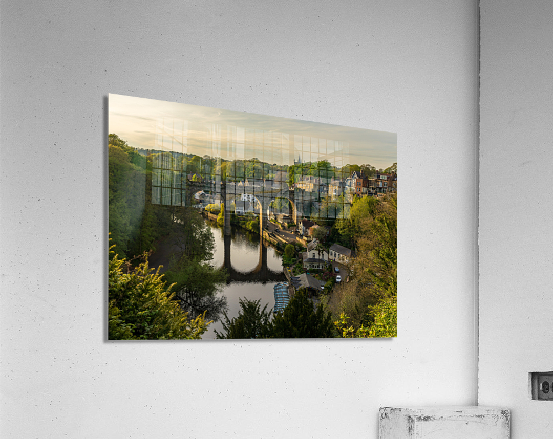 Old stone railway viaduct over River Nidd in Knaresborough Acrylic Print