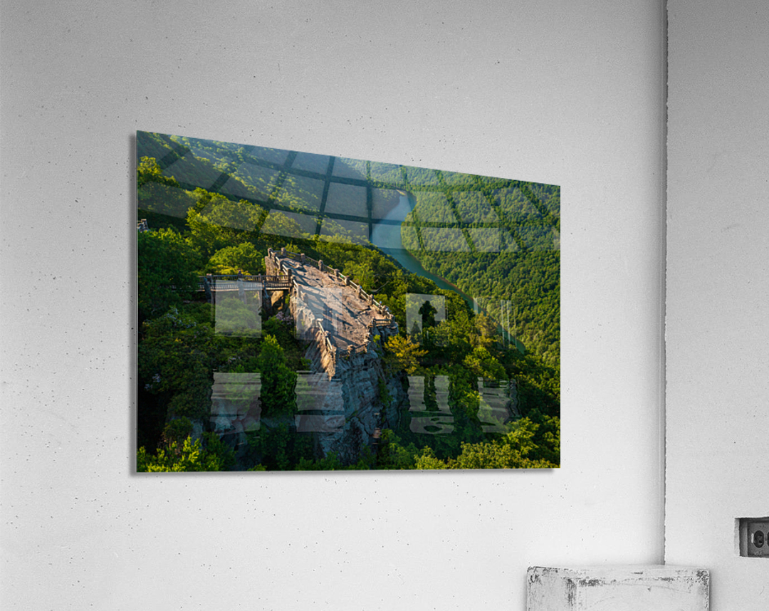 Aerial panorama of Cheat River Gorge overlook Acrylic Print
